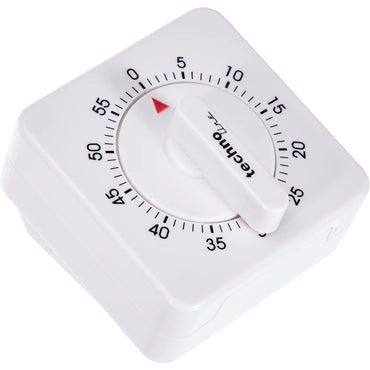 Technoline KZW Analog White Mechanical 60-Minute Kitchen Timer for Cooking Baking