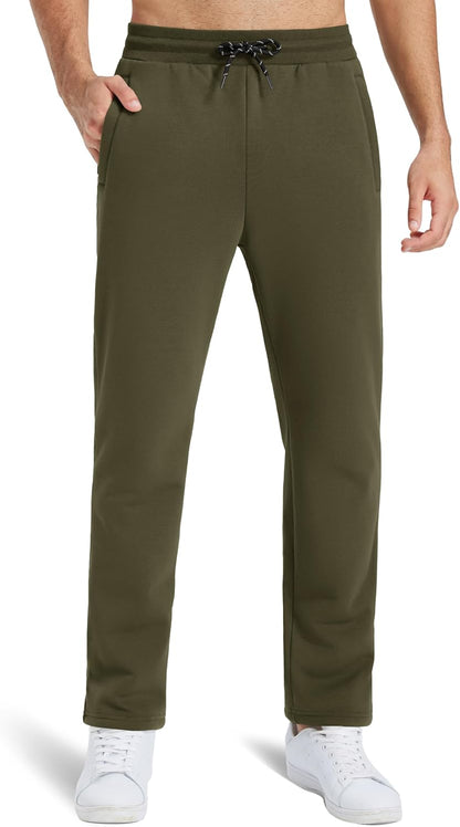 TACVASEN Men's Sherpa Lined Winter Warm Thermal Fleece Jogging Sweatpants with Pockets