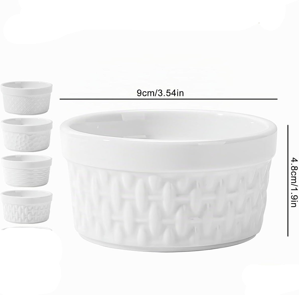 BAIFULAI Ceramic Creme Brulee Bowls Set of 6 230ml