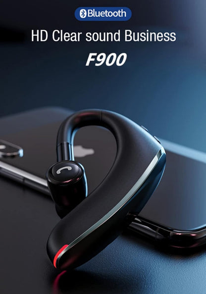lecoo F900 Bluetooth Headset Wireless Mono Earphone with Mic Noise Cancelling 25H Worktime Red