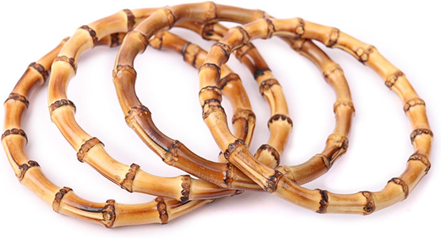 Handmade Slub-Alloy Flat Round Bag Handle Replacement for Women