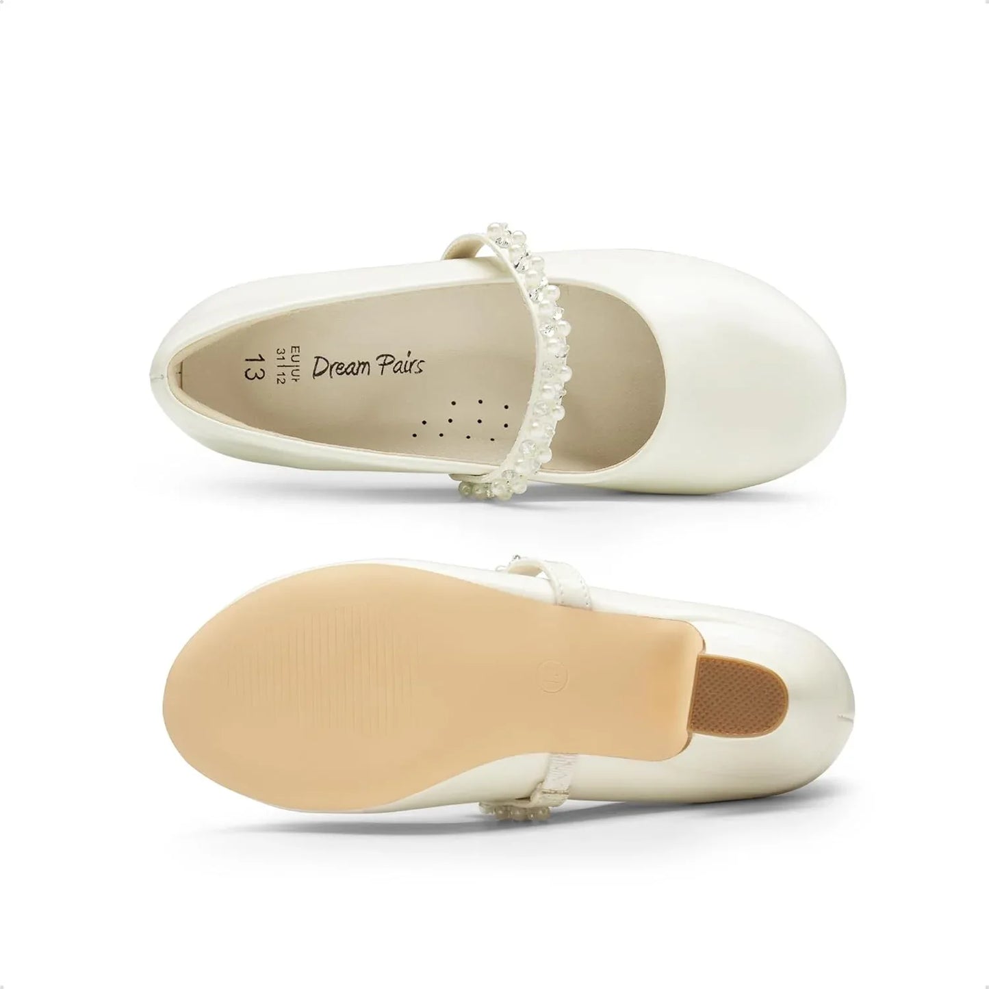 DREAM PAIRS Girls Low Heel Mary Jane Shoes with Rhinestones. - Gomix Brands Outlet