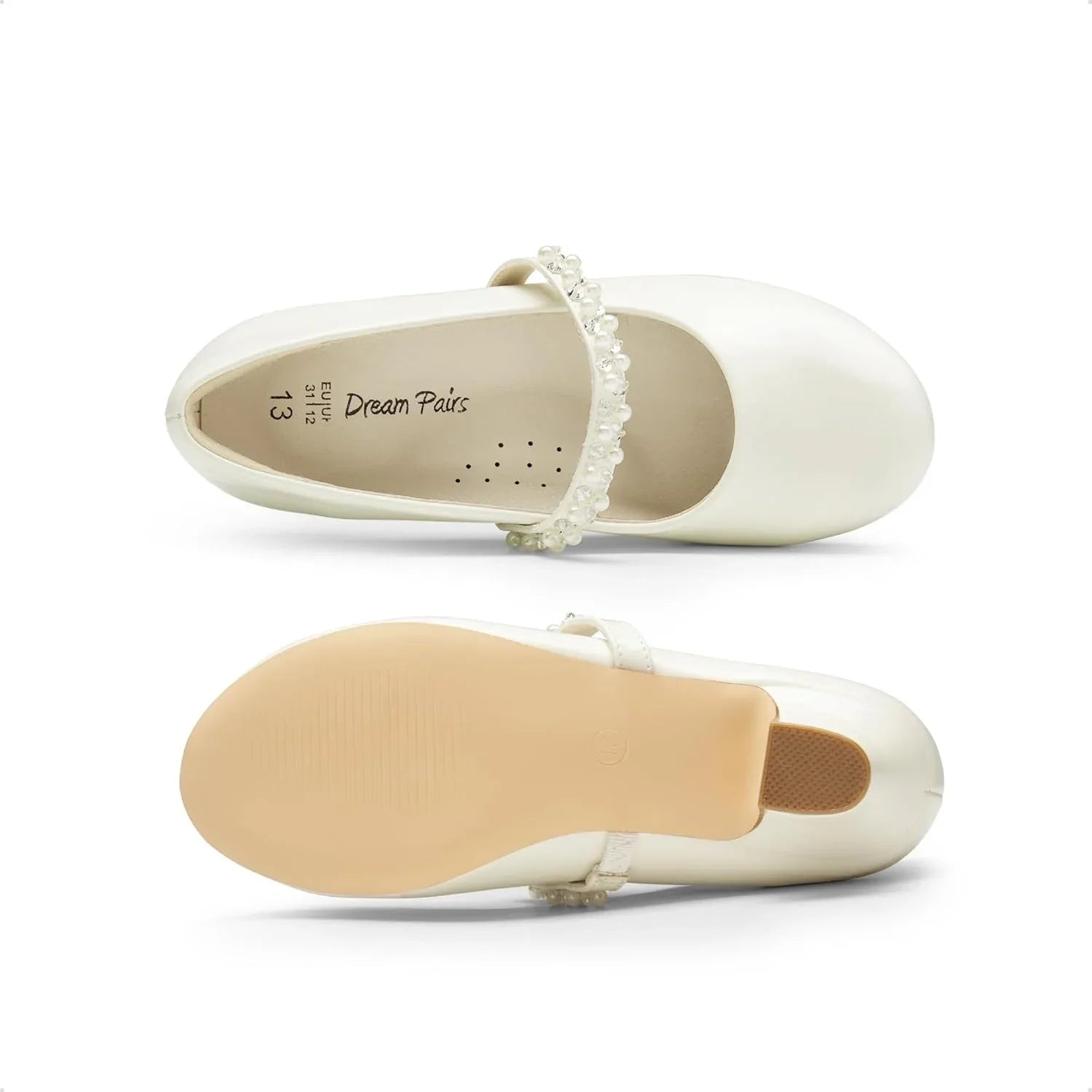 DREAM PAIRS Girls Low Heel Mary Jane Shoes with Rhinestones. - Gomix Brands Outlet