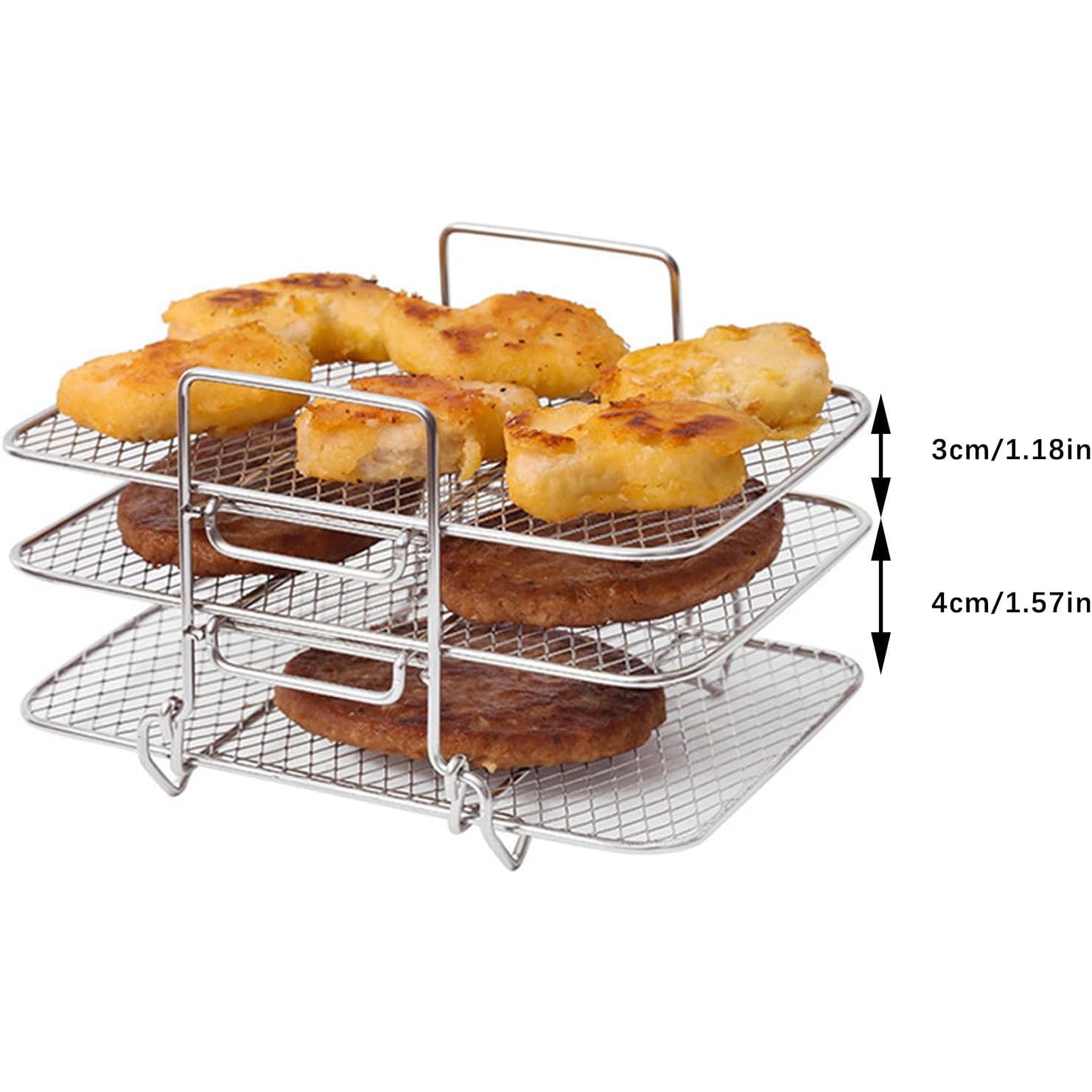 3‑Layer Stainless Steel Dehydrator Rack for Air Fryer & Oven
