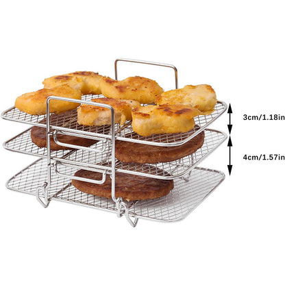 3‑Layer Stainless Steel Dehydrator Rack for Air Fryer & Oven