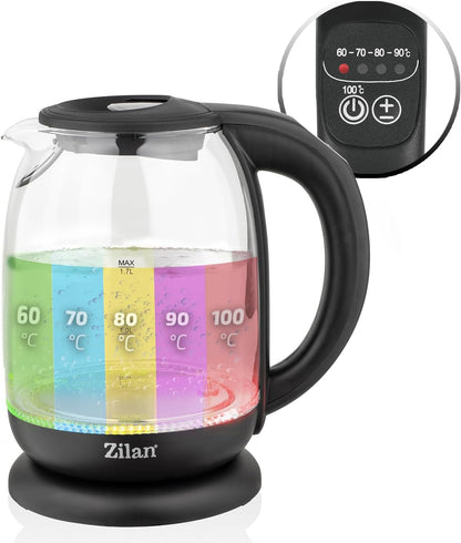 Zilan ZLN3956 Digital Glass Kettle 1.7L 2200W Black