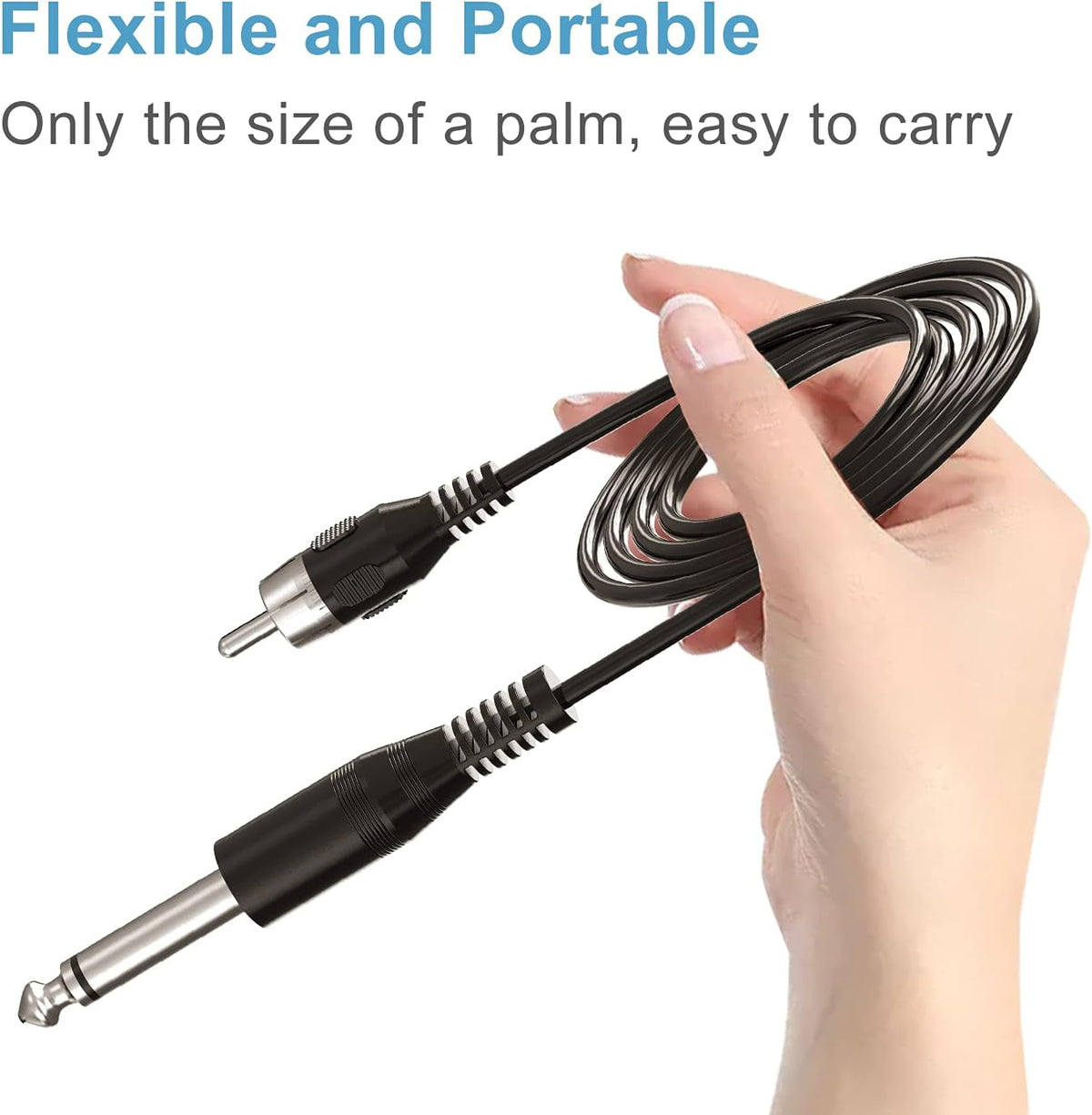 Ancable AN-1031 6.35mm to RCA Tattoo Clip Cord 1.8m Black