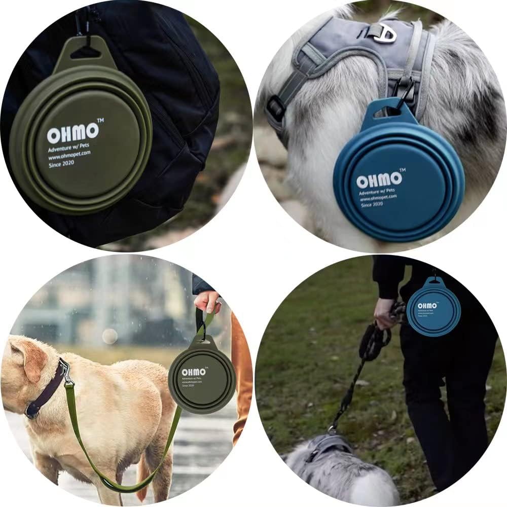 OHMO Large Foldable 800ml Silicone Travel Dog Bowl