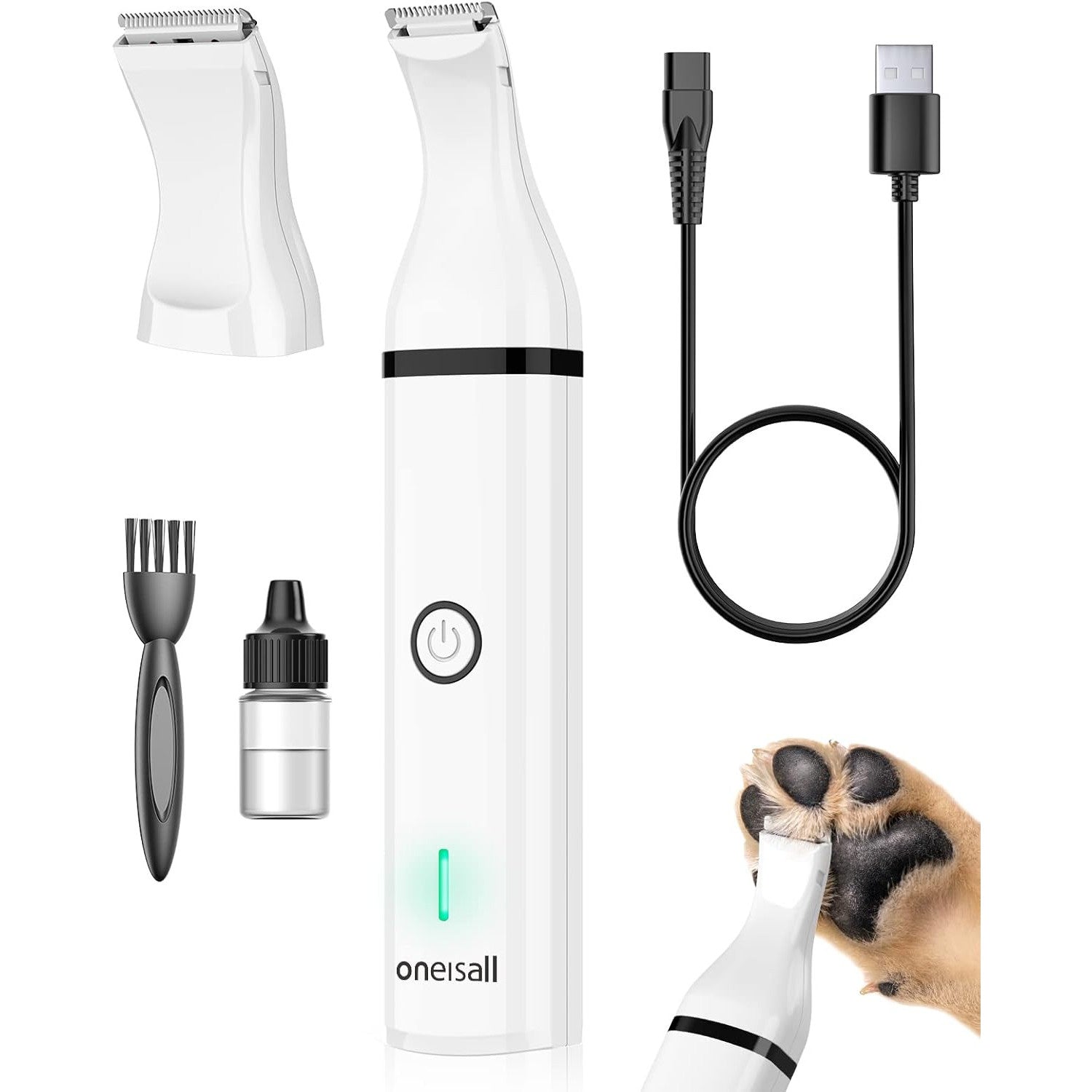Ultra-Quiet Pet Paw Trimmer with Two Blades for Dogs and Cats