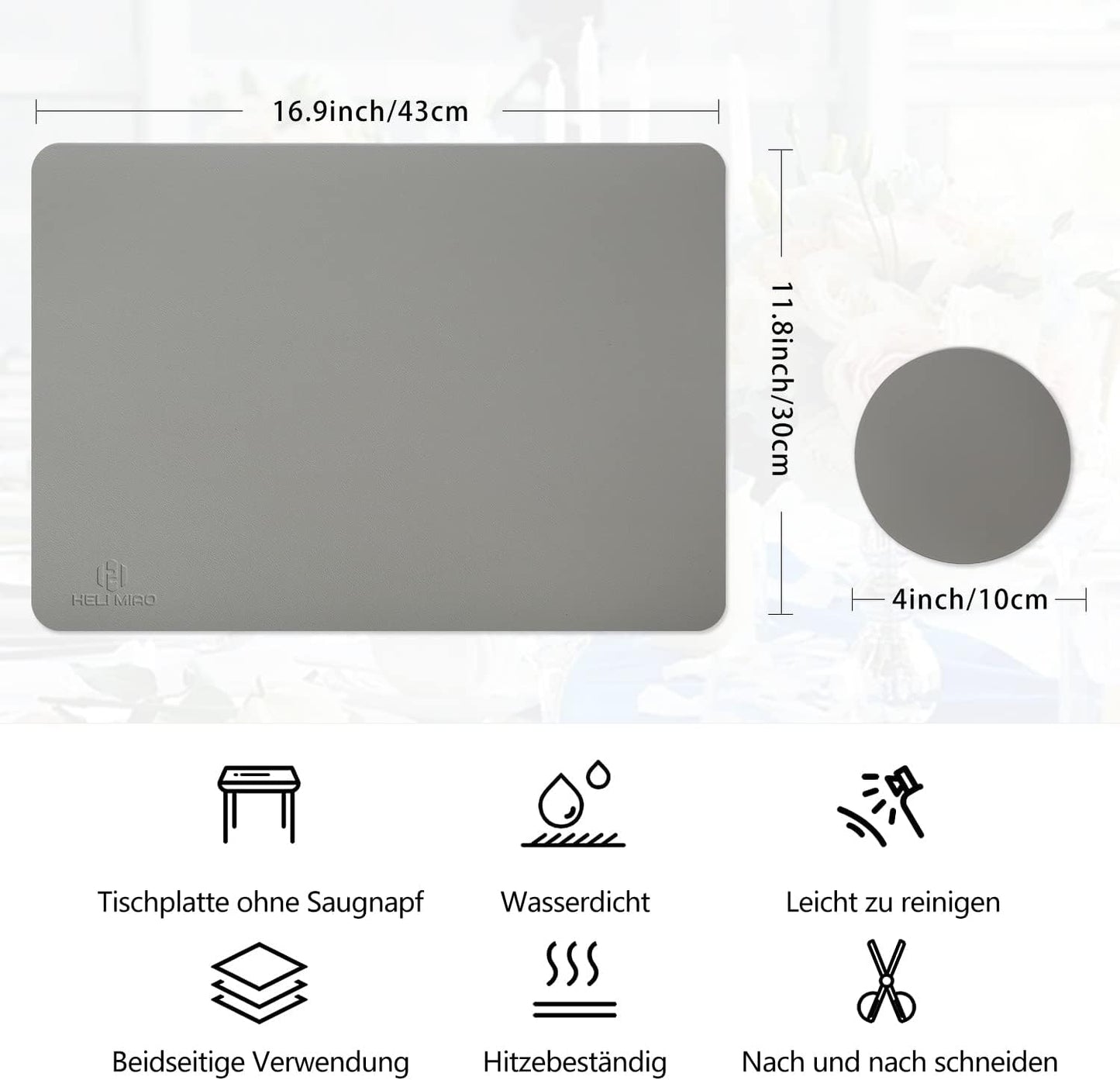 HELI MIAO Washable Heat-Resistant Leather Placemats Set of 6