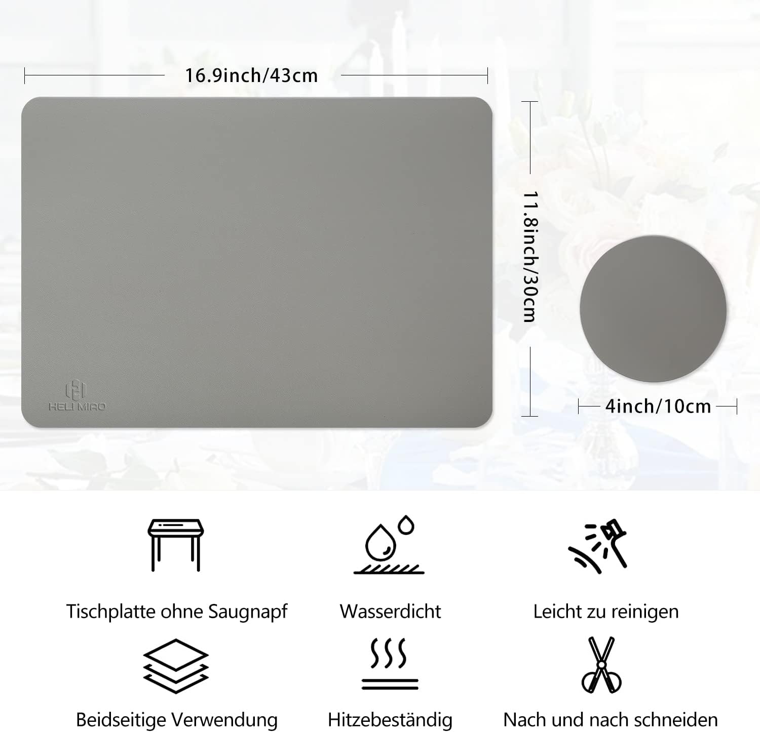 HELI MIAO Washable Heat-Resistant Leather Placemats Set of 6