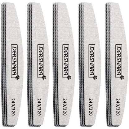 DERSHARA Professional Double-Sided 80/100 Grit Nail Files Manicure Buffer 15-Piece Set