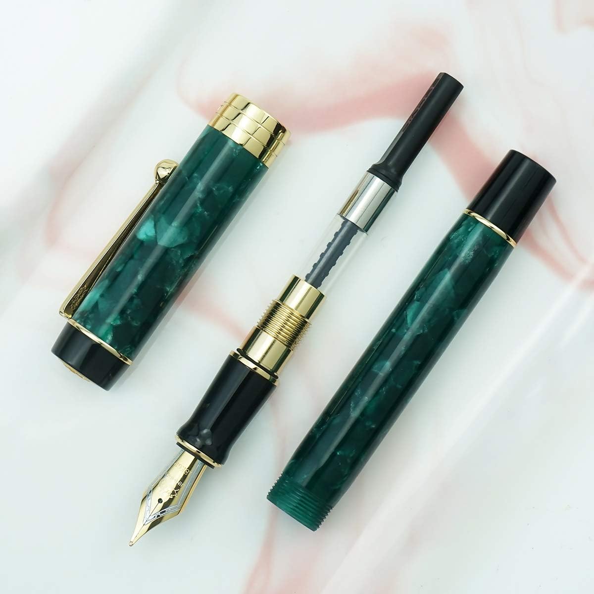 Jinhao 100 Fountain Pen Celluloid Classic, #6 Nib with Converter