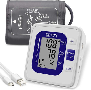 GPZON Large Cuff Digital Blood Pressure Monitor with USB Power