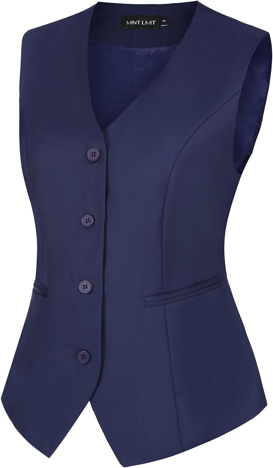 Navy Blue Women's Vest Waistcoat with Pockets – MINTLIMIT