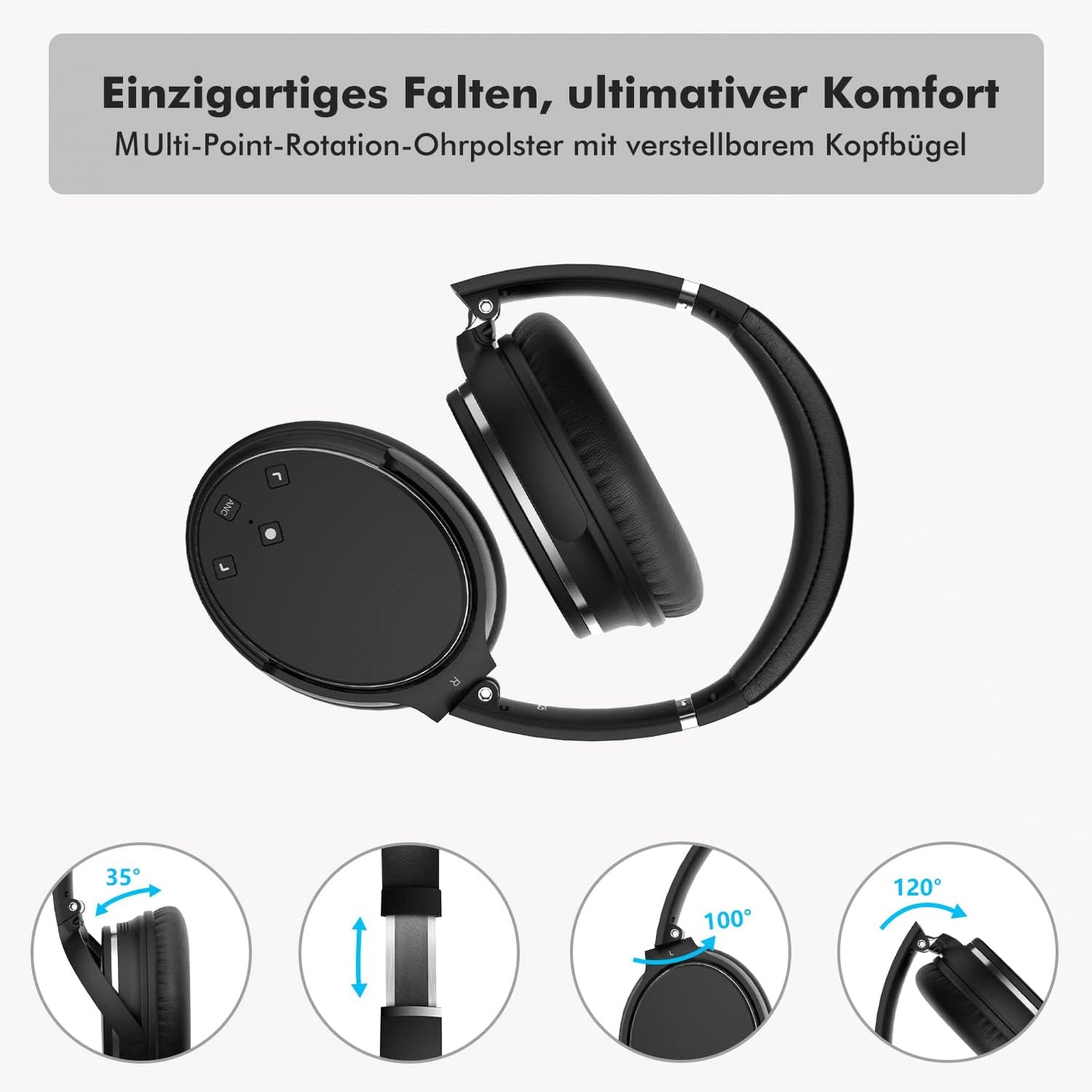 Srhythm NC25 Ultra-Light Over-Ear ANC Bluetooth Headphones with 50h Battery