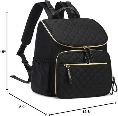 Large Capacity Water-Resistant Diaper Backpack with Stroller Buckle