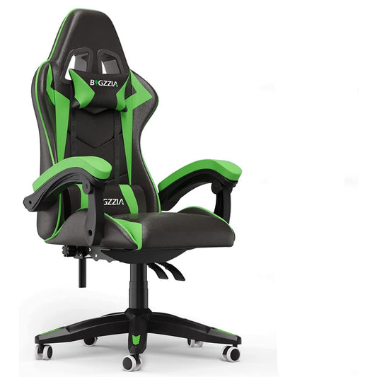 Bigzzia Cute Cat-Ear Gaming Chair with Massage Lumbar, Reclining