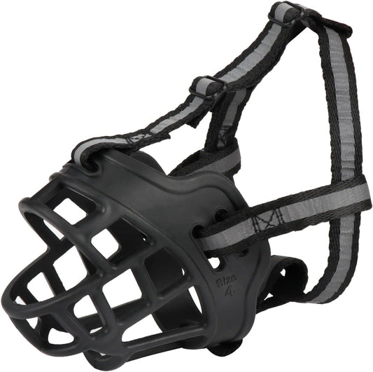 Soft Silicone Basket Dog Muzzle - Prevents Biting, Barking, Chewing
