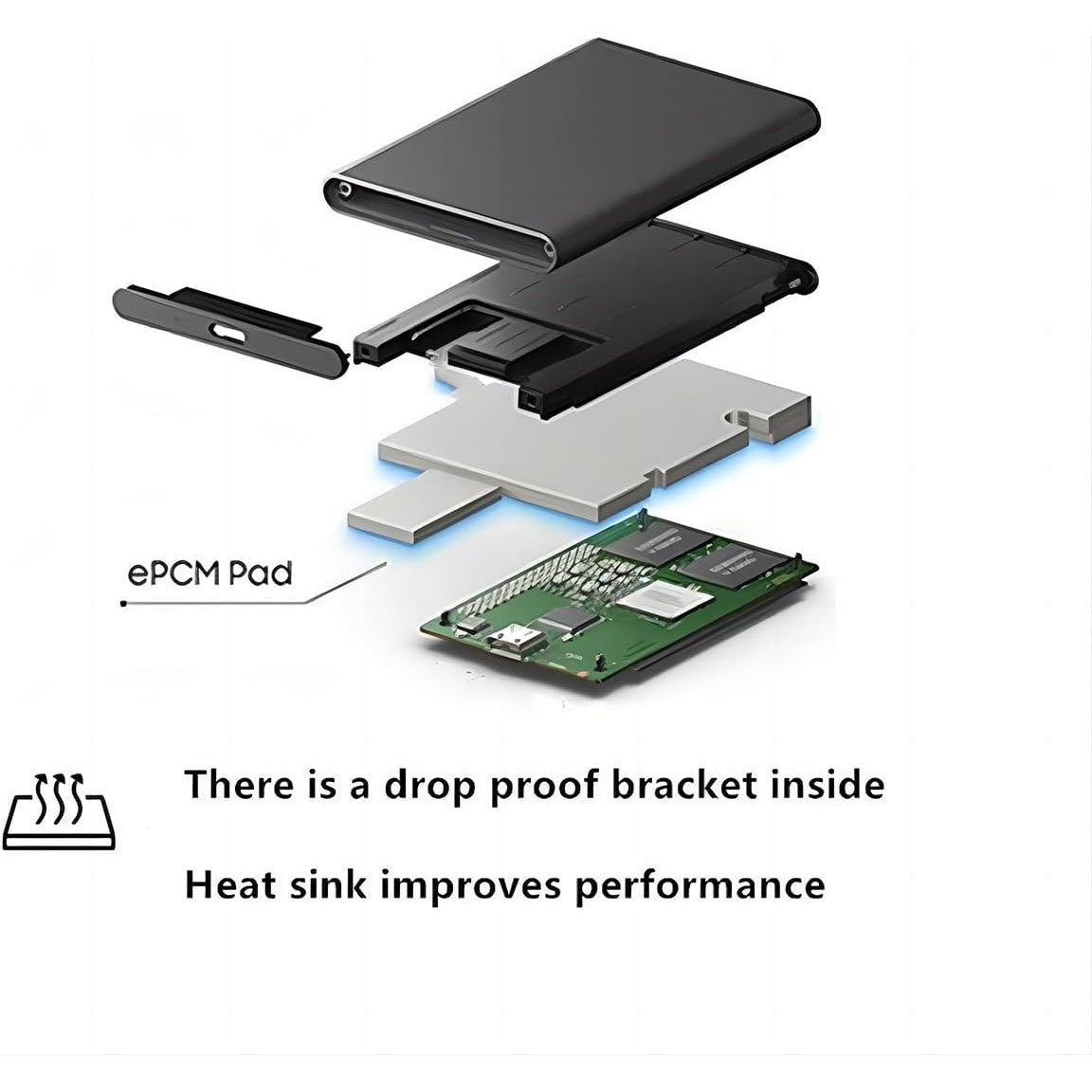 2TB Ultra Slim Portable External Hard Drive USB 3.1 Shockproof