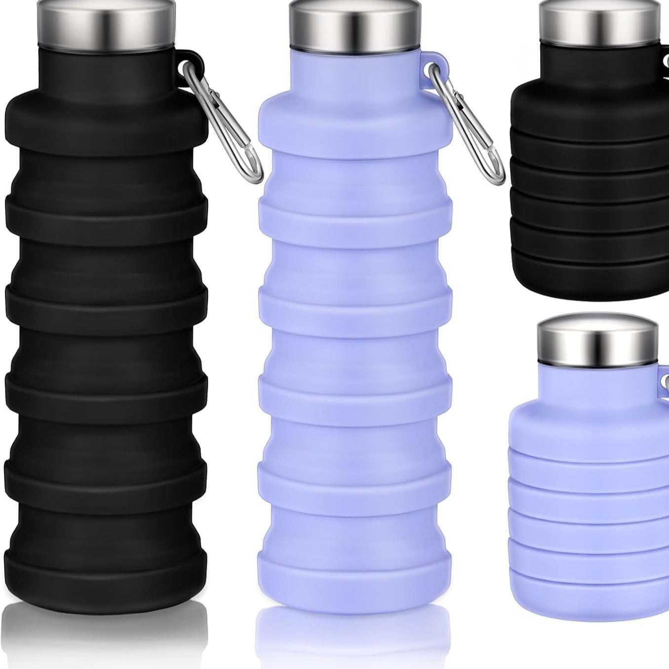 YelaJoy 17oz Collapsible Silicone Water Bottle with Leakproof Buckle