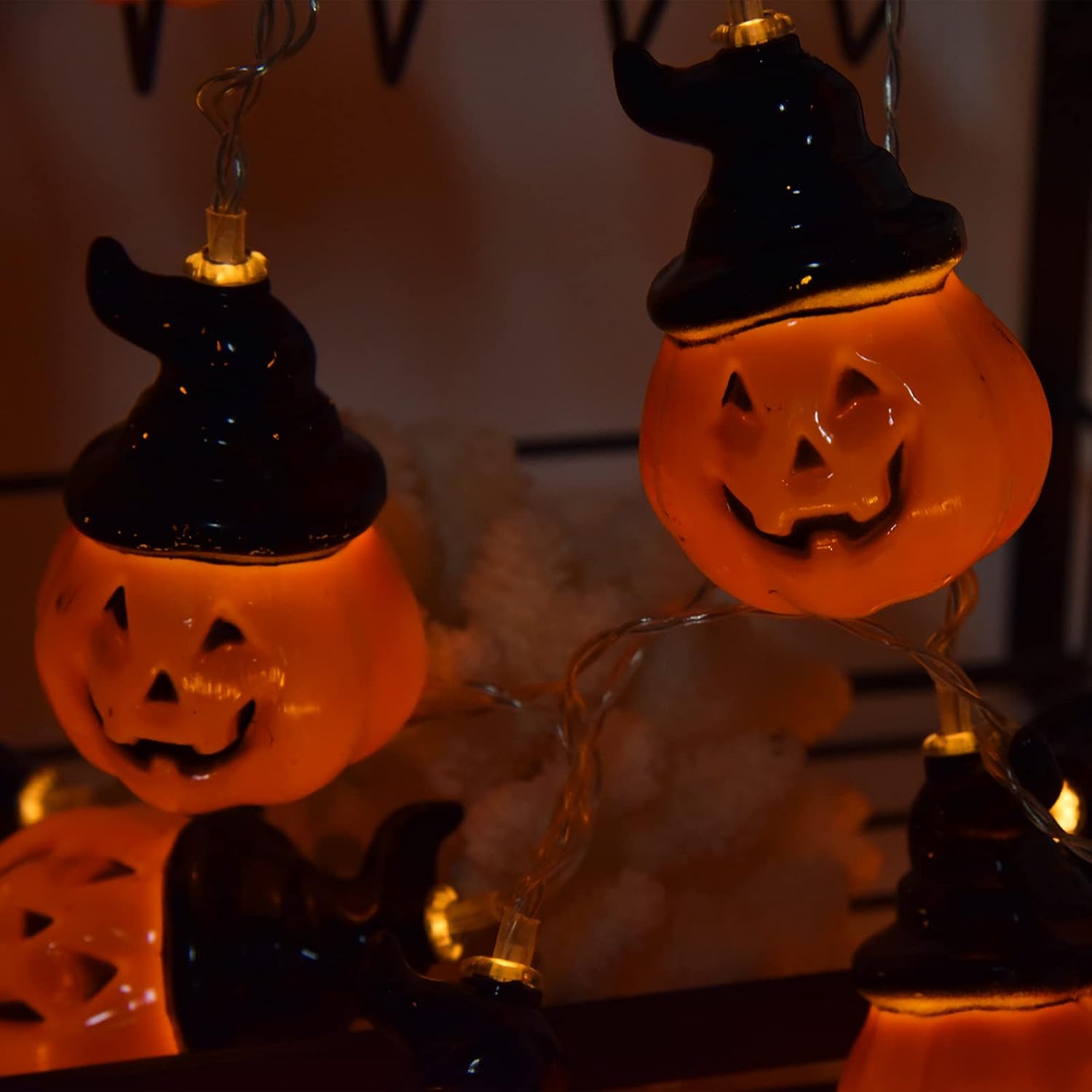 Cute Pumpkin Lantern String Lights 20 LEDs Dual Mode