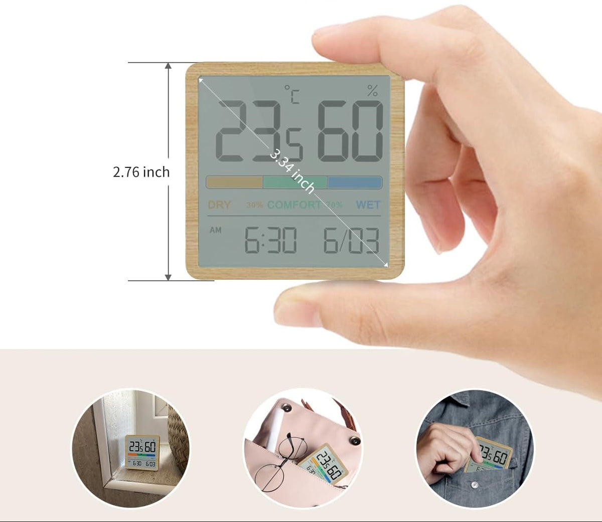 NOKLEAD 5253T Digital Hygrometer Indoor Thermometer