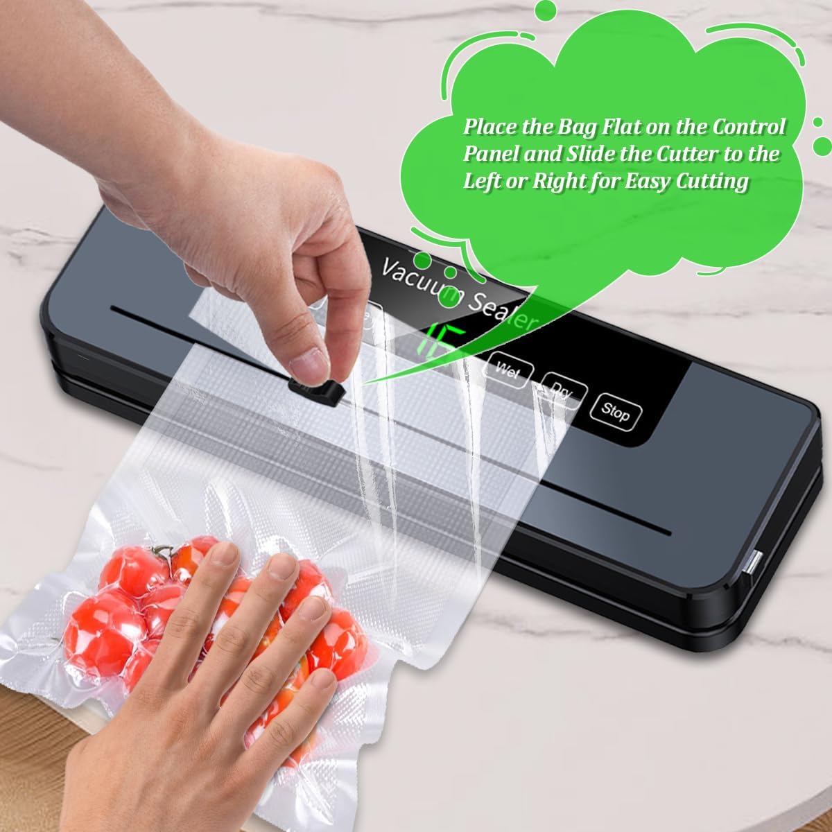 Lwuey LWUEY01 Food Vacuum Sealer Machine 90kPa Navy Blue