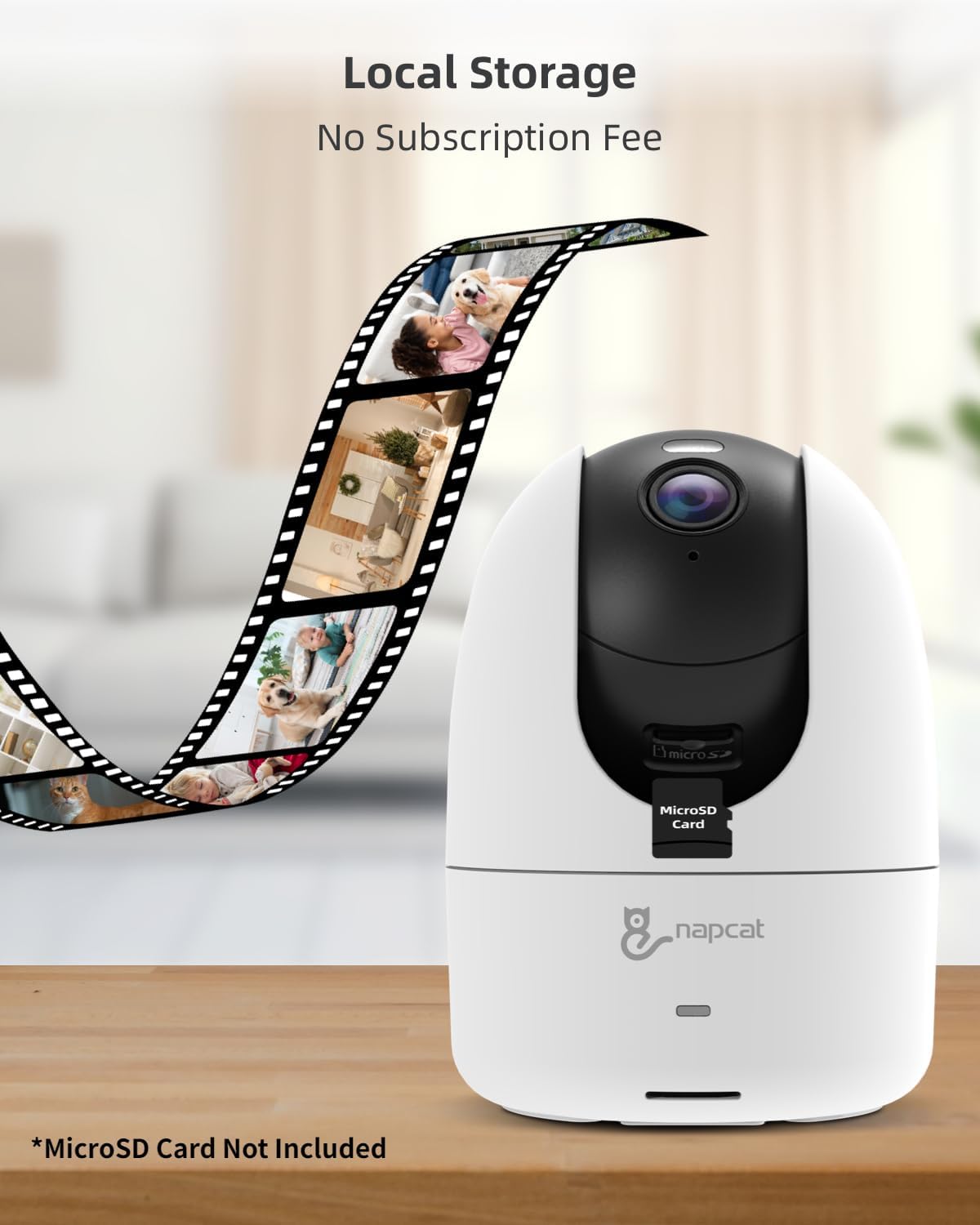 NAPCAT 4MP Indoor Security Camera with Pan Tilt AI Tracking