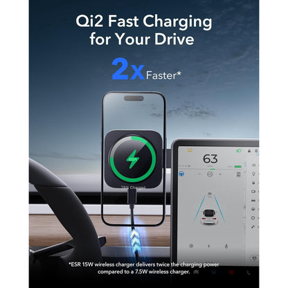 ESR Qi2 Foldable MagSafe Car Mount Charger for iPhone