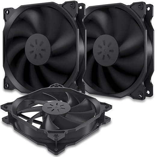 upHere 3‑Pack 120mm Temperature‑Controlled High‑Performance Quiet PC Fan