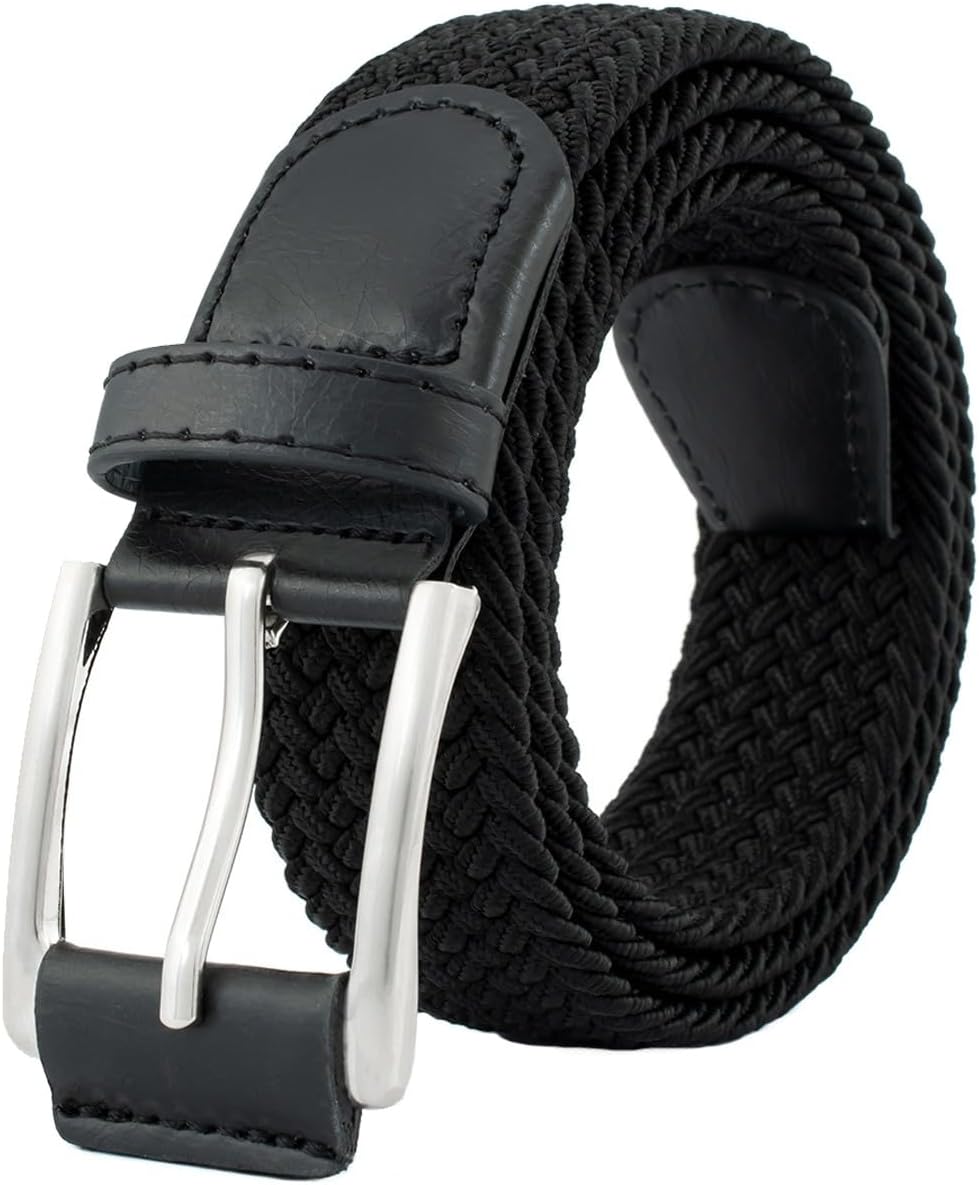 BOZEVON Unisex Elastic Braided Belt – Stretchable Adjustable Fabric Belt