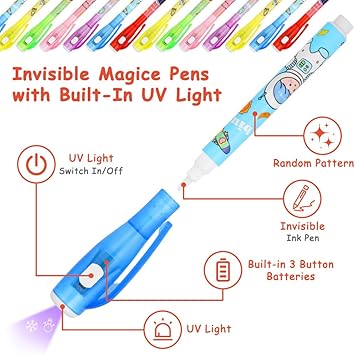 LANTRO JS Cartoon Notebook & Magic Marker with UV Light for Kids