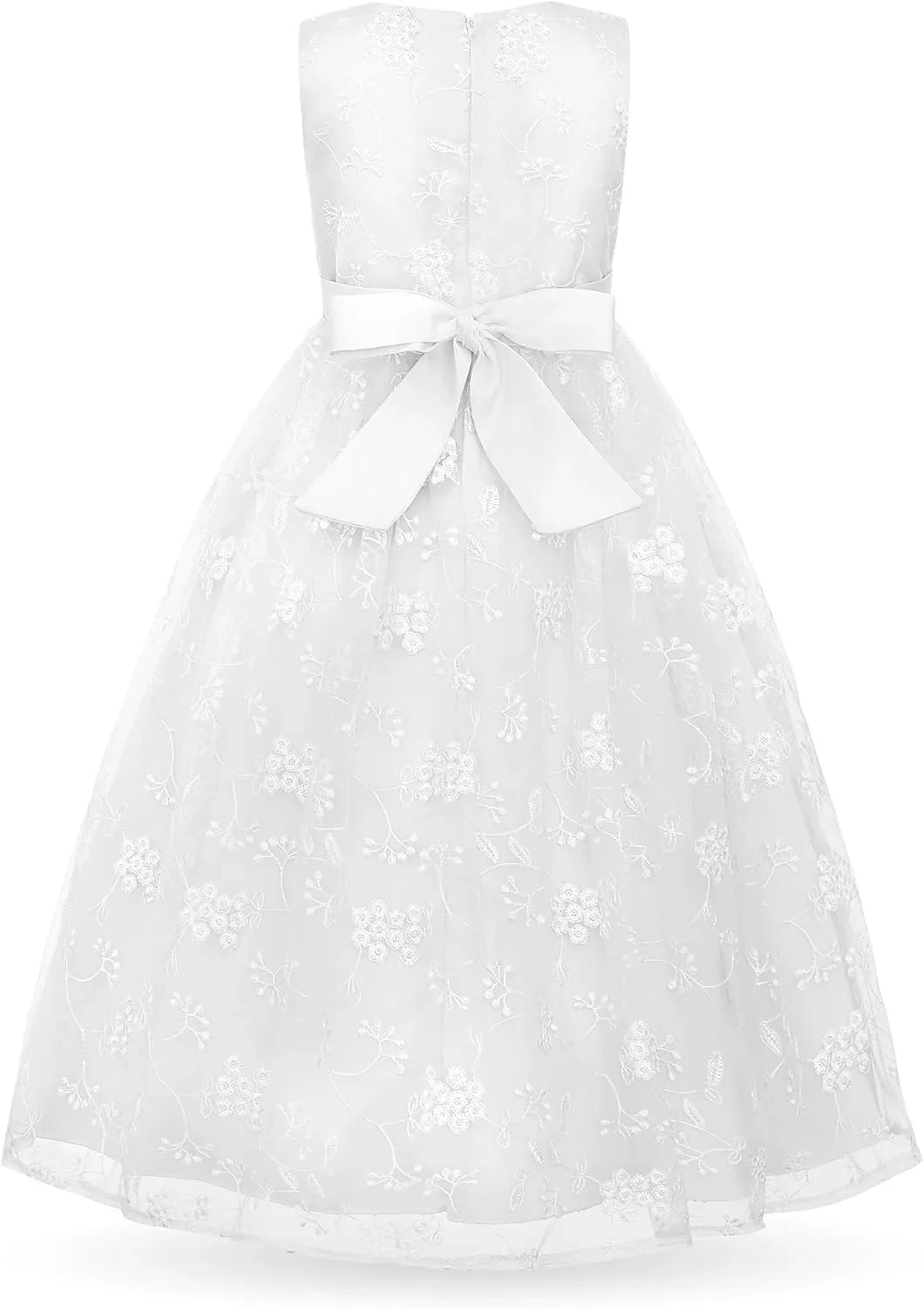 Elegant Embroidered Sleeveless Lace Ball Gown for Girls' Special Occasions 11-12 years - Gomix Brands Outlet