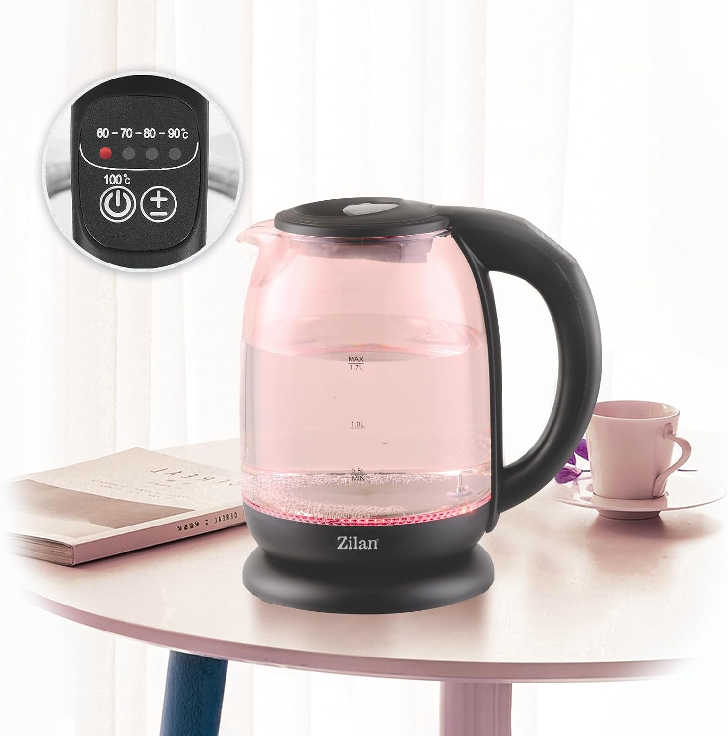 Zilan ZLN3956 Digital Glass Kettle 1.7L 2200W Black