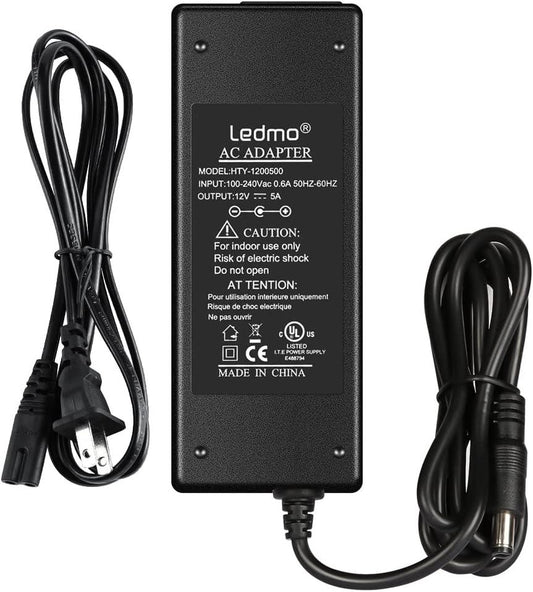 LEDMO 12V 5A 60W Power Supply Adapter for LED Strips - Gomix Brands Outlet