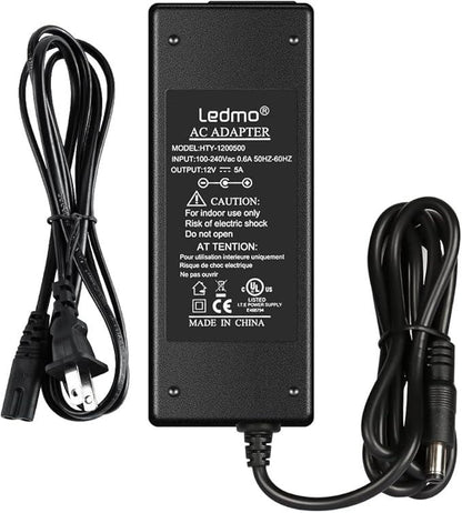 LEDMO 12V 5A 60W Power Supply Adapter for LED Strips - Gomix Brands Outlet