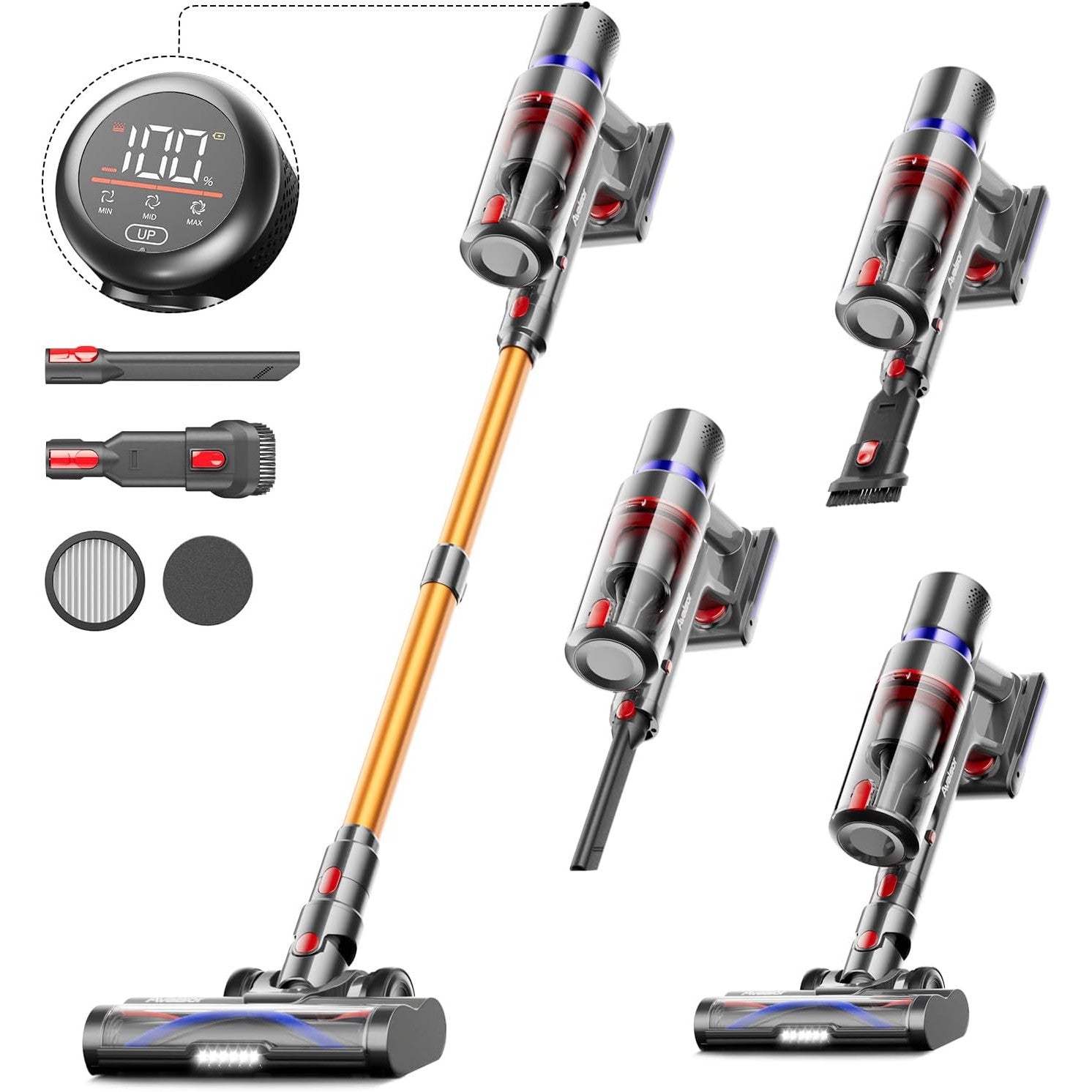 Avalsor Cordless Vacuum Cleaner: 550W Power, 45Kpa Suction, 65 Mins Runtime