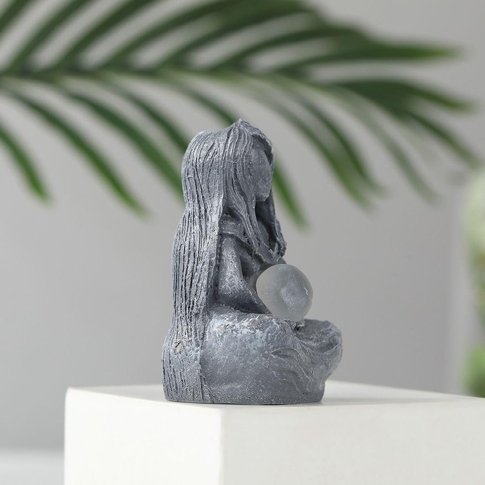 Industrial Piston Skull Resin Sculpture with Rotating Gears