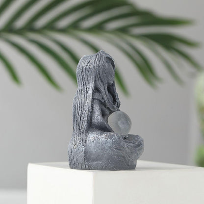 Industrial Piston Skull Resin Sculpture with Rotating Gears