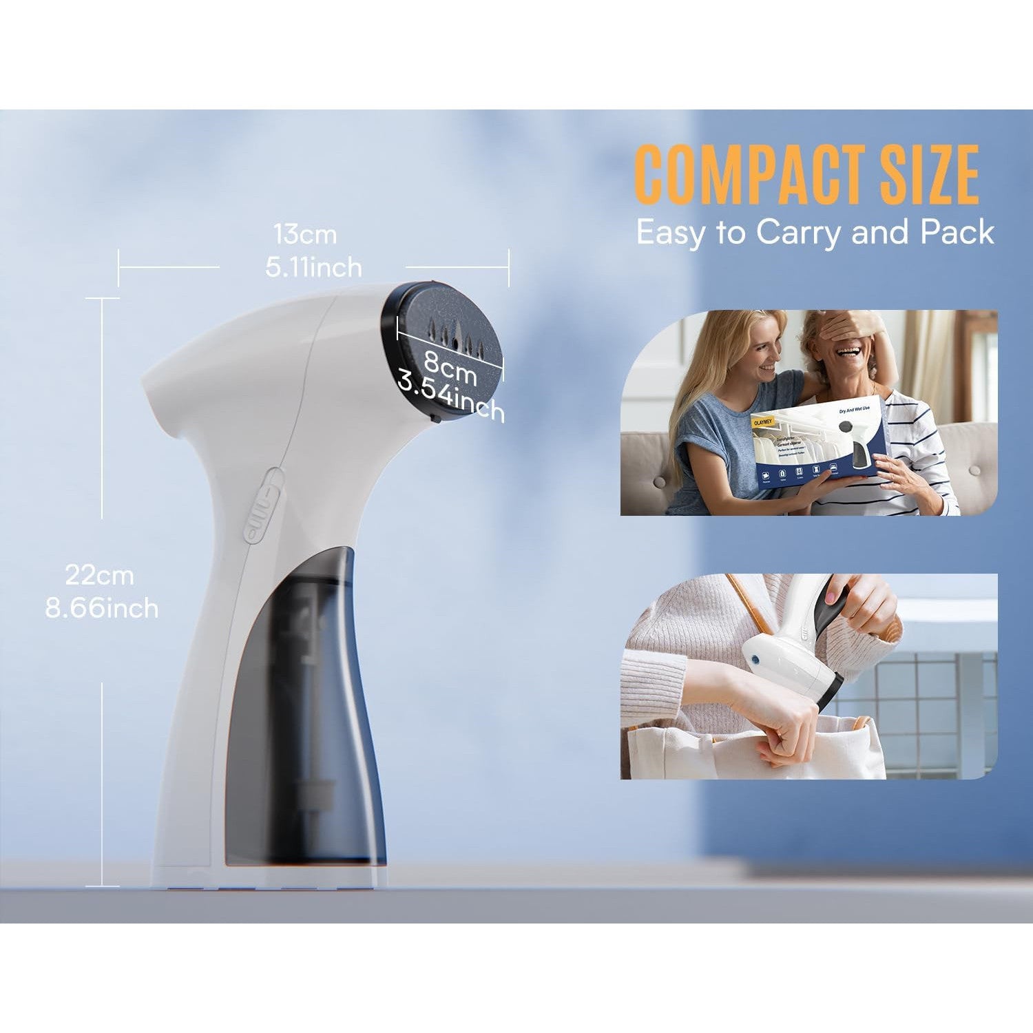 OLAYMEY GY2000 1600W Handheld Clothes Steamer Portable Wrinkle Remover