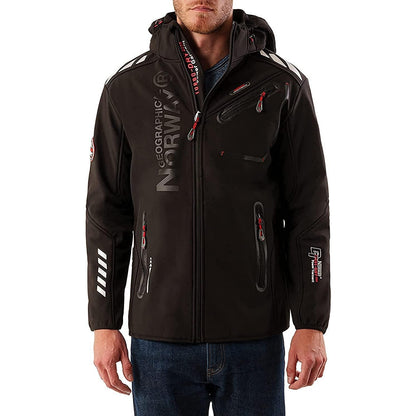 Geo Norway Men's Waterproof Breathable Softshell Jacket with Hood