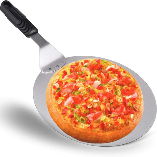 OFKPO Extra Large Stainless Steel Pizza Shovel with Wooden Handle