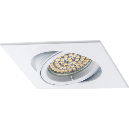 SEBSON White Swiveling Square Downlight with GU10 Socket - 95mm Frame