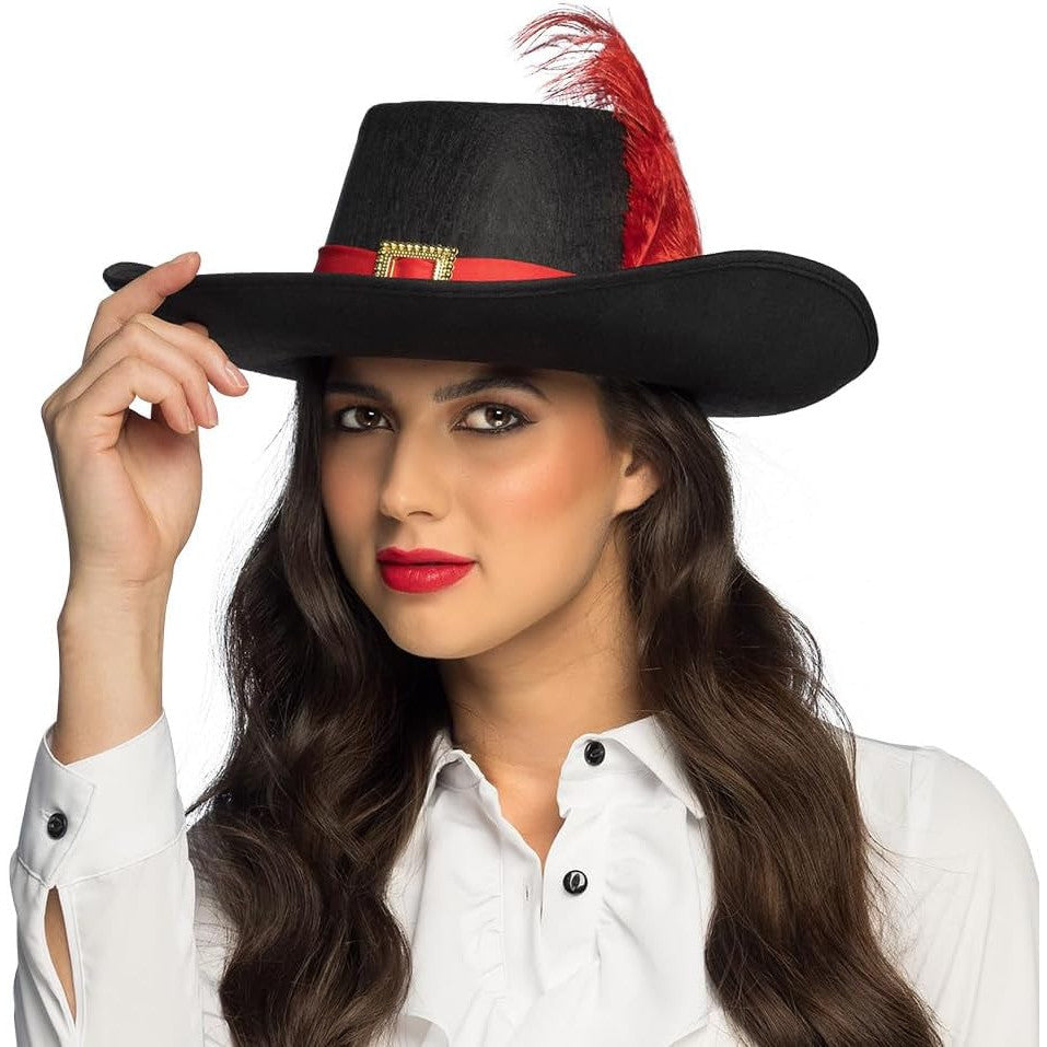 Boland Black Felt Musketeer Hat – Authentic Carnival Costume Accessory