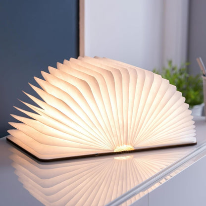 Gingko Smart Book Light – Large Foldable LED Lamp with Maple Wood Finish