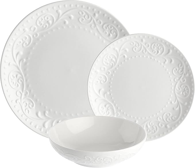 La Porcellana Bianca Sognante 18-Piece White Bone China Plate Set