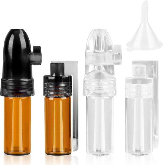 Portable Mini Powder Dosing Bottles with Funnel and Spoon, 4-Pack Spice Tool Kit