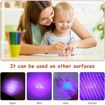 LANTRO JS Cartoon Notebook & Magic Marker with UV Light for Kids