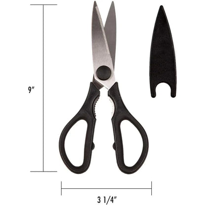 Rae Dunn Everyday Kitchen Scissors - Black Stainless Steel Shears - Gomix Brands Outlet